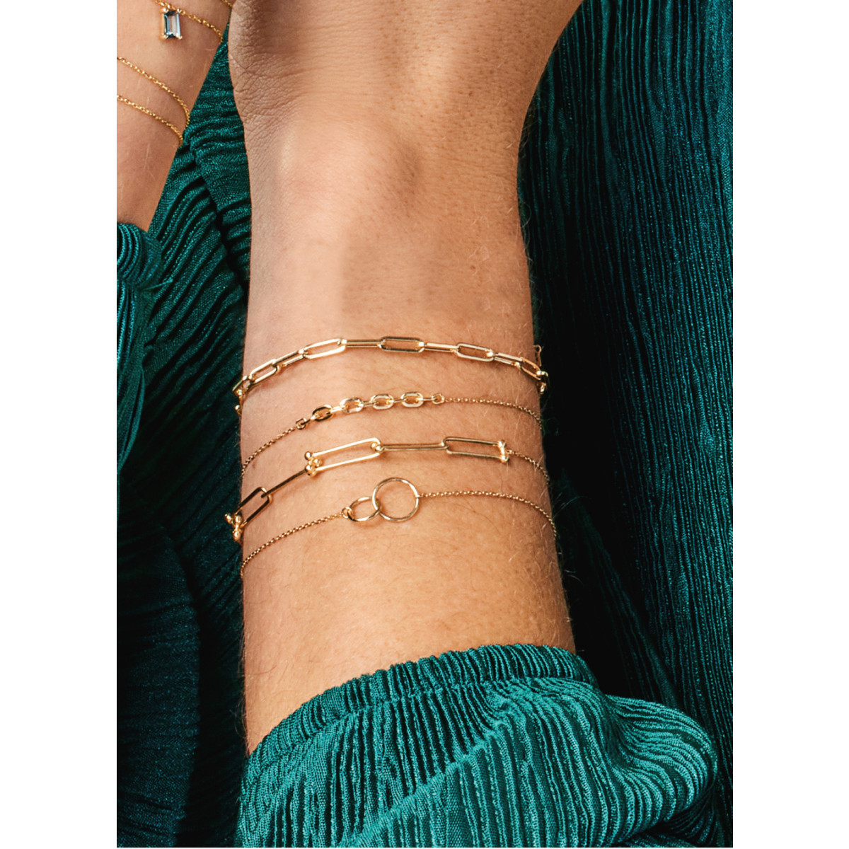 Jackie Gold Positano JKB22.203 14-karaat gouden armband met ovale schakels 4 mm - Lengte 16-17-18 cm