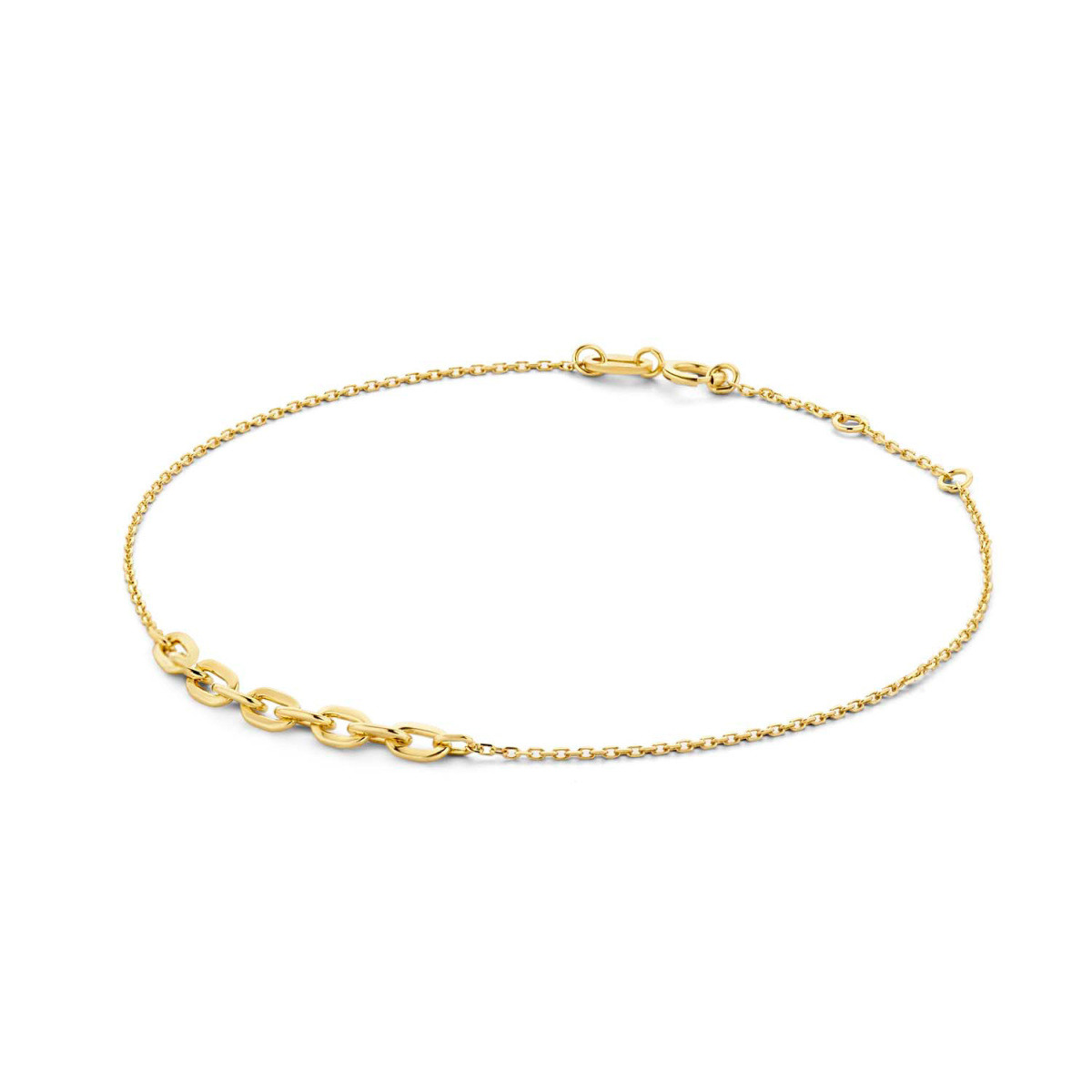 Jackie Gold Positano JKB22.203 14-karaat gouden armband met ovale schakels 4 mm - Lengte 16-17-18 cm