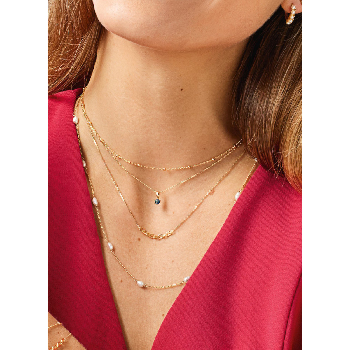 Jackie Gold Positano JKN22.203 Ketting van 14-karaat goud met ankerschakel-design - Lengte 40-45 cm