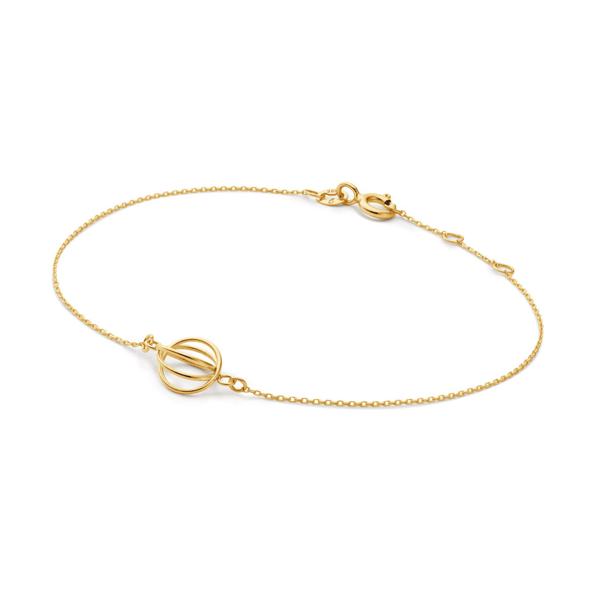 Jackie Gold Spindle JKB25.551 Armband van 14-karaat goud met bolvormig detail - Lengte 17-18-19 cm