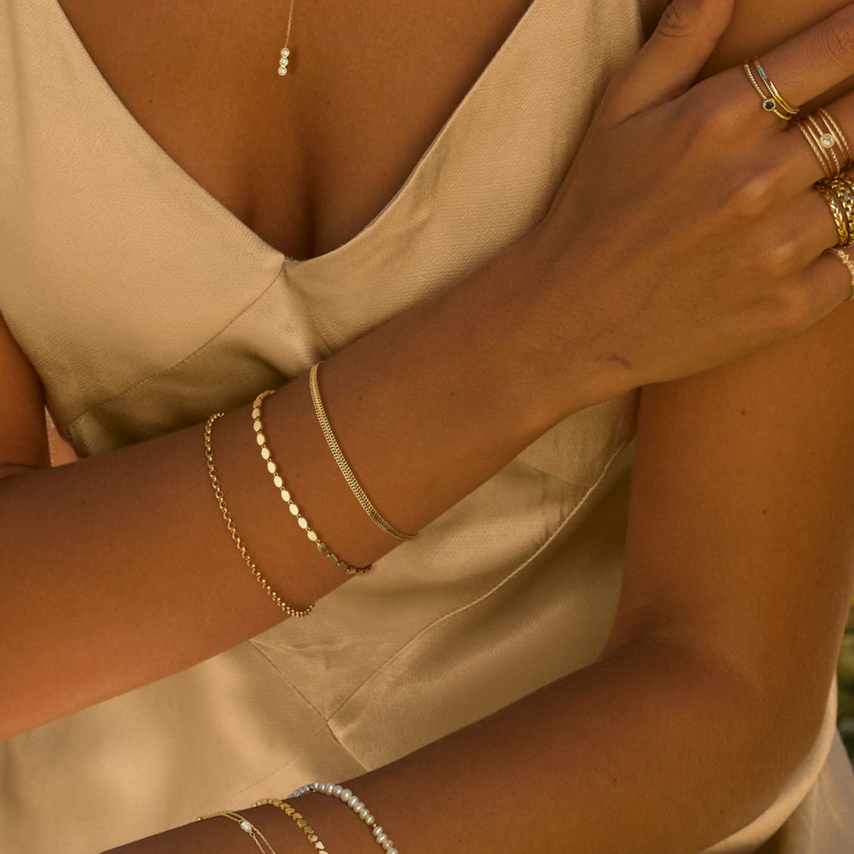 Jackie Gold Table Mountain JKB26.603 14-karaat gouden armband met vossenstaart schakels 3 mm - Lengte 18 cm