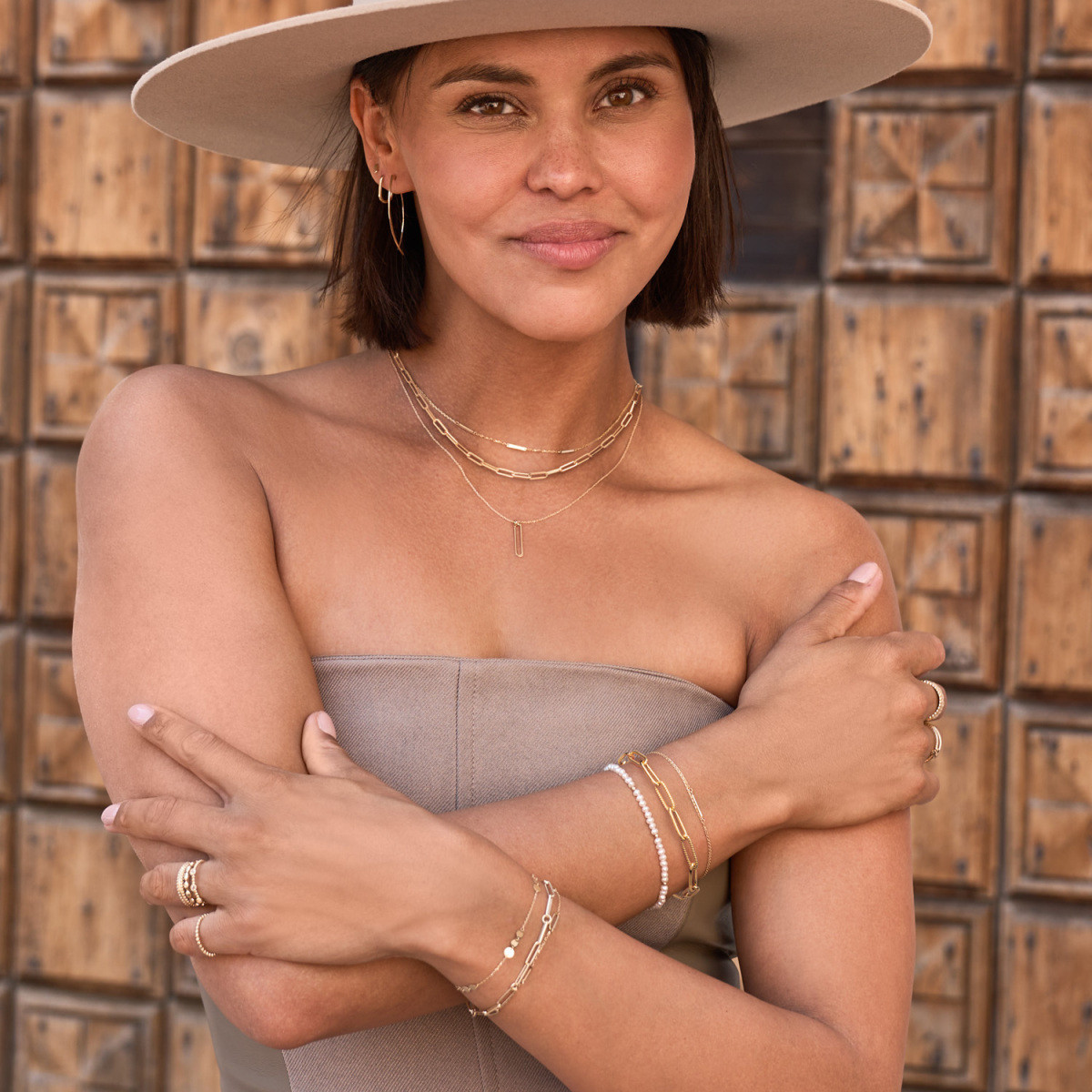 Jackie Gold Tres Chic Boxlink JKB25.502 Armband met paperclipschakel van 14-karaat geelgoud - Lengte max. 19 cm