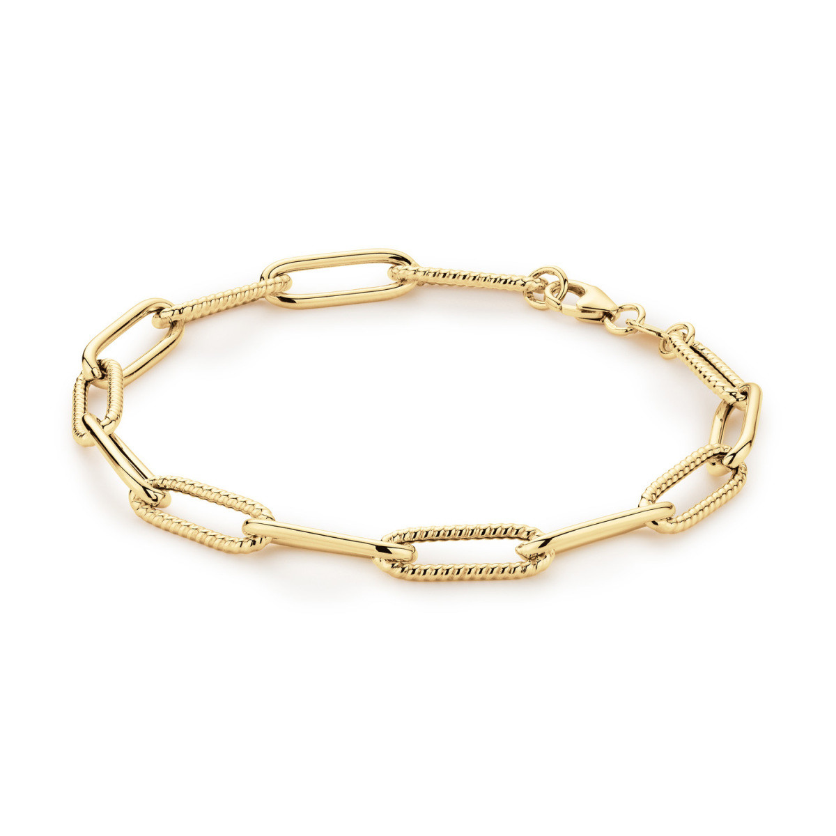 Jackie Gold Tres Chic Boxlink JKB25.502 Armband met paperclipschakel van 14-karaat geelgoud - Lengte max. 19 cm