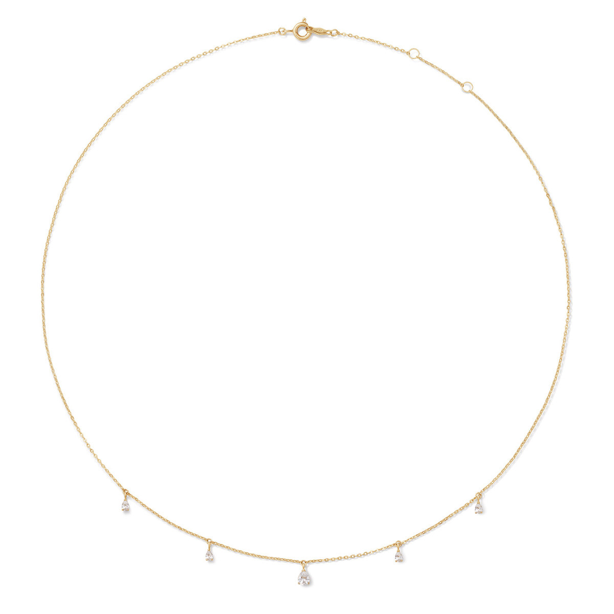 Jackie Gold Twelve Apostels JKN26.610 14-karaat gouden ketting met druppel topazen - Lengte 40-42.5-45 cm