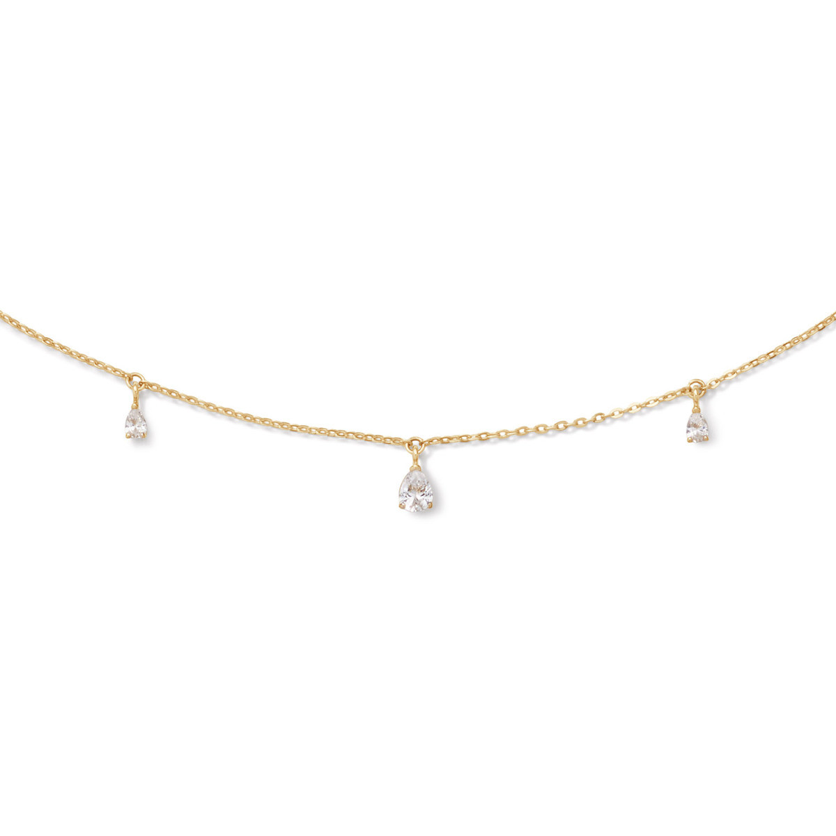 Jackie Gold Twelve Apostels JKN26.610 14-karaat gouden ketting met druppel topazen - Lengte 40-42.5-45 cm