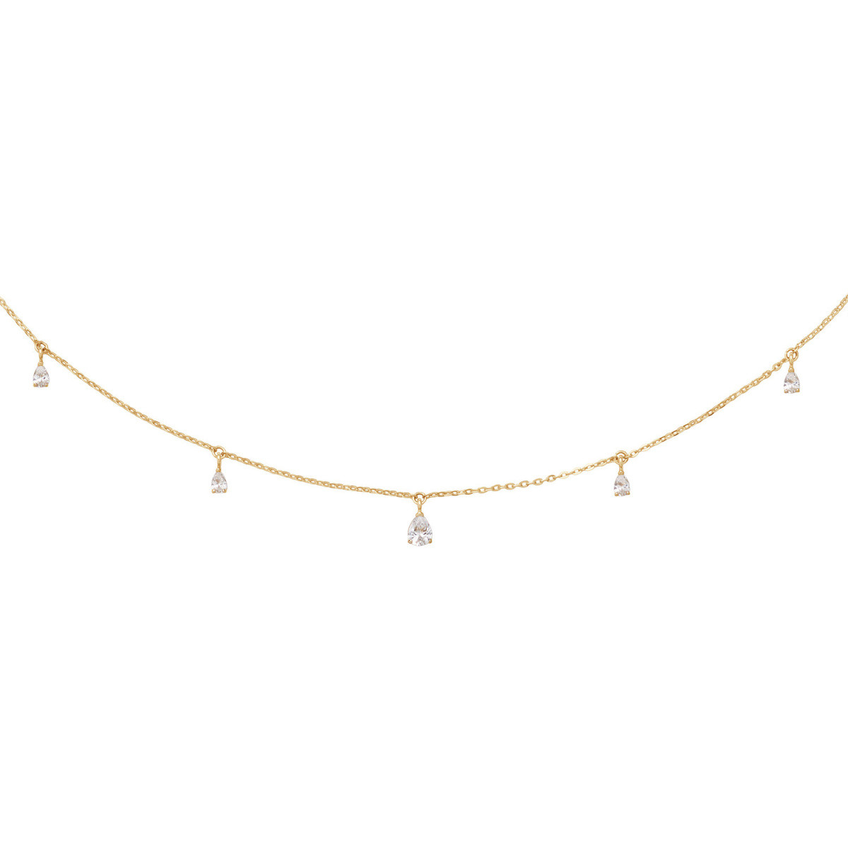 Jackie Gold Twelve Apostels JKN26.610 14-karaat gouden ketting met druppel topazen - Lengte 40-42.5-45 cm