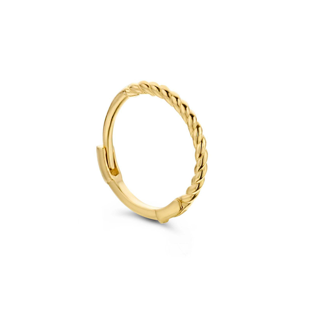 Jackie Gold Twist JKS20.040 14-karaat gouden oorring met gedraaid patroon 2 mm breed hoogte 10 mm - per stuk