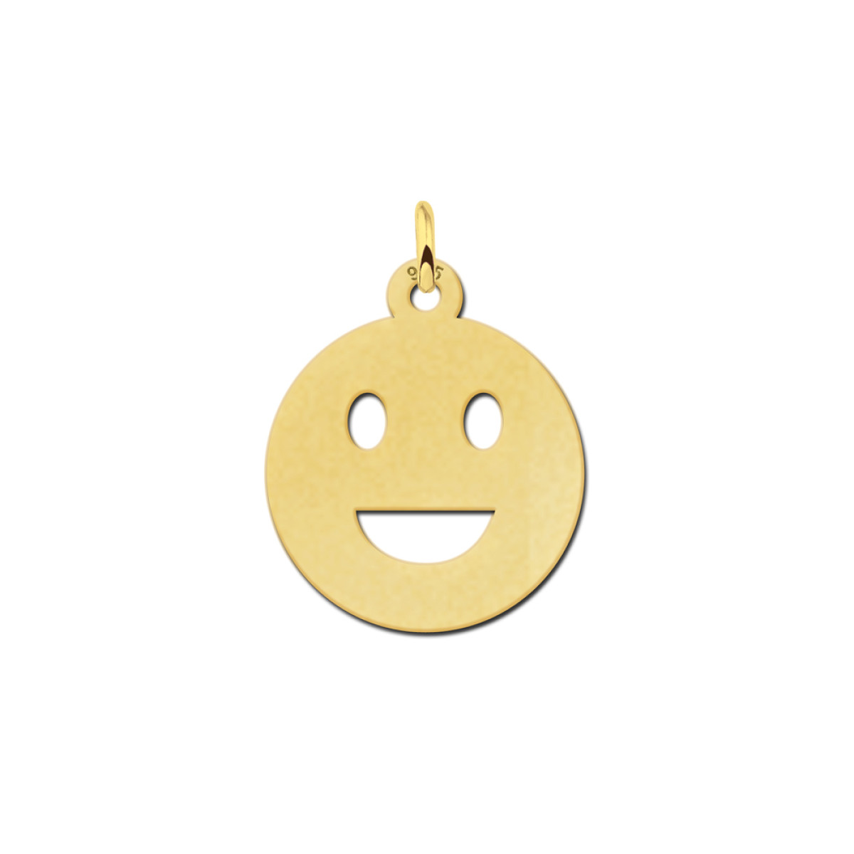 Gouden smiley hanger kleine glimlach