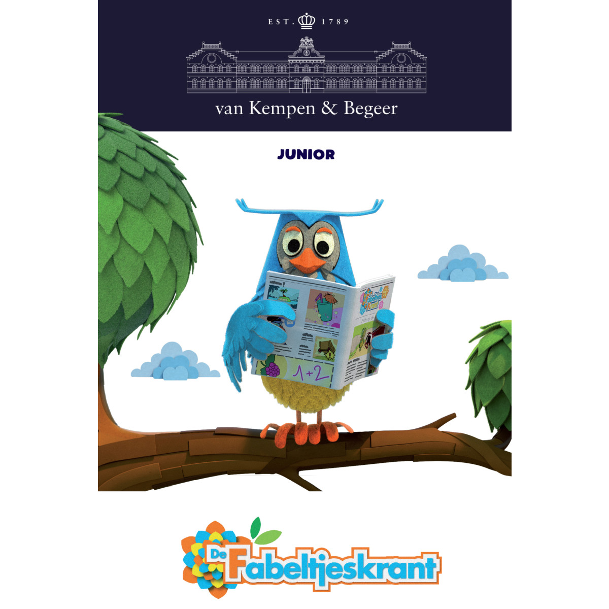 Van Kempen & Begeer Junior Fabeltjeskrant KS073.GA4 4-delig kinderbestek van glanzend staal