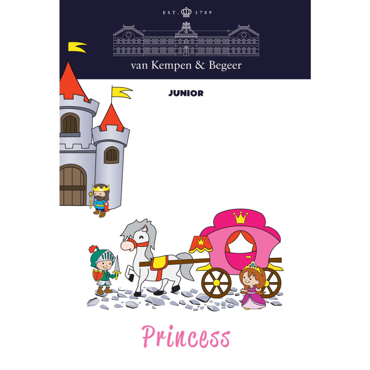 Van Kempen & Begeer Junior Princess KS072.GA4 4-delig kinderbestek van staal met prinsessen thema