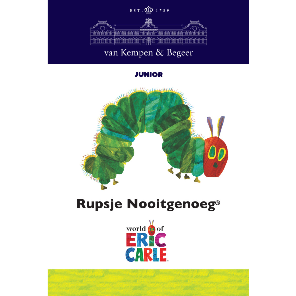 Van Kempen & Begeer KS068.GA4 4-delig stalen kinderbestek met Rupsje Nooitgenoeg en fruit