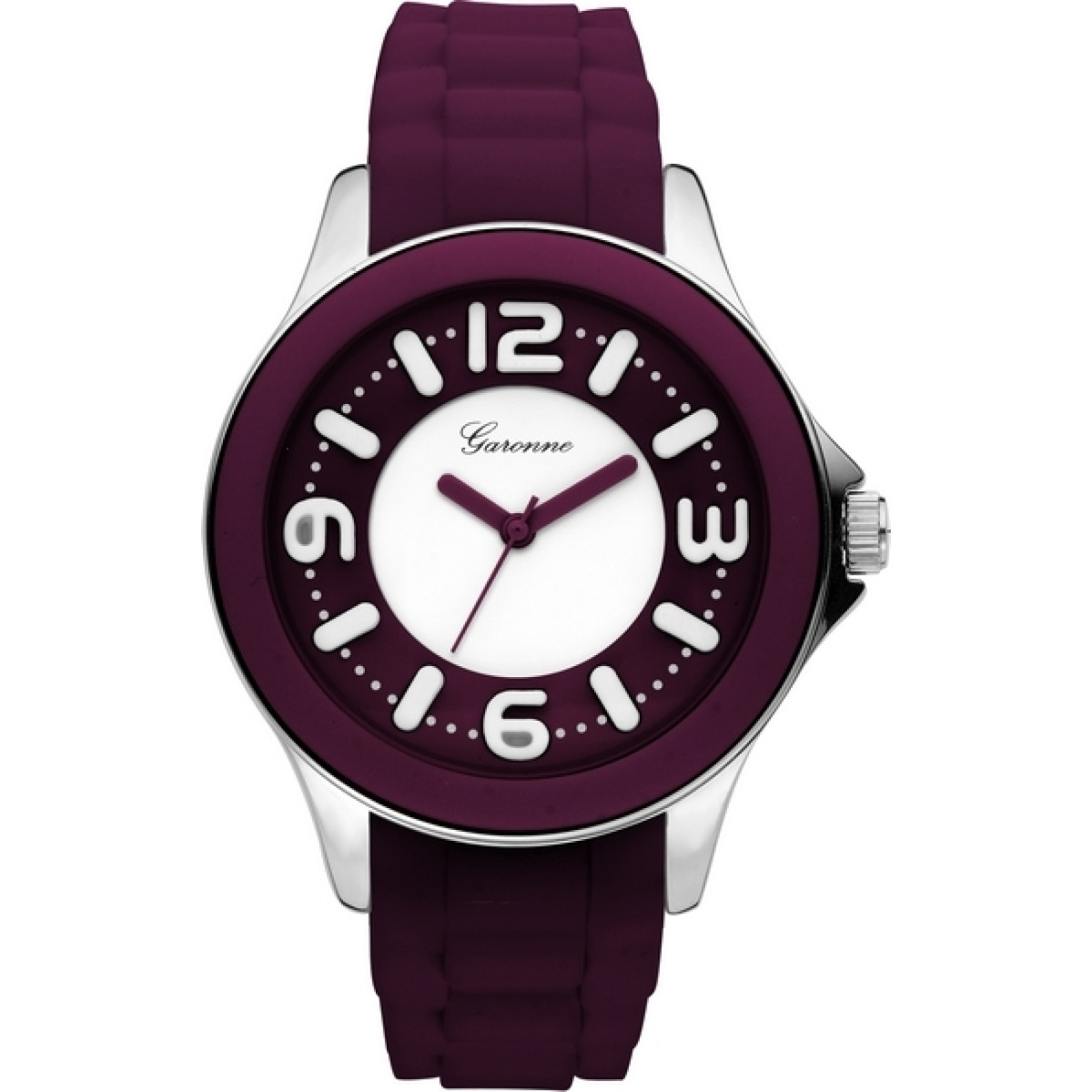 Garonne Kids KV27Q438 kinderhorloge met paarse schakelband van rubber - Ø 37 mm