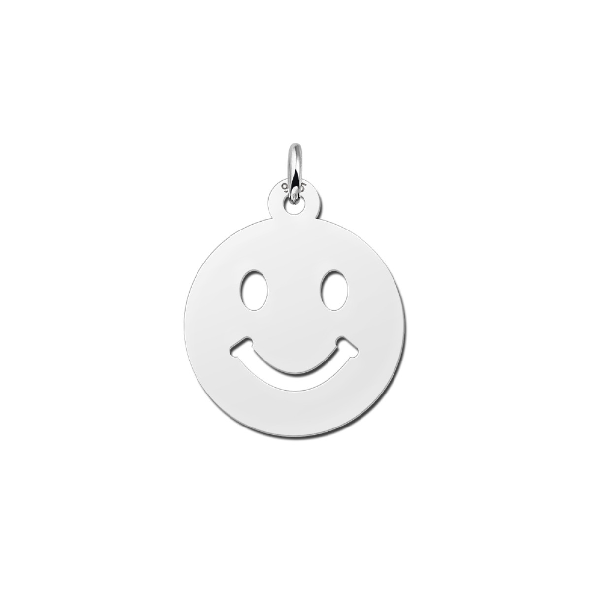 Zilveren smiley hanger 