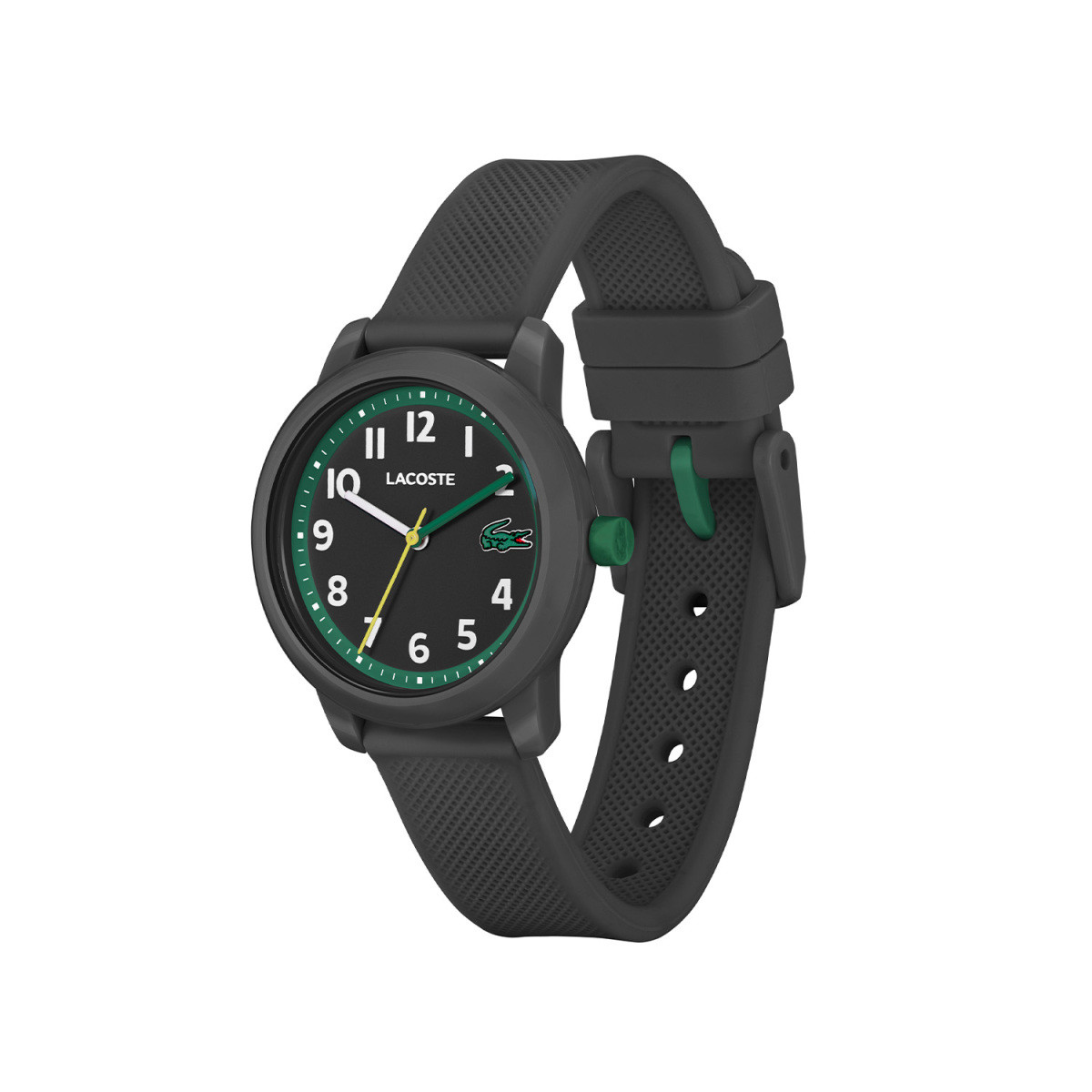 Lacoste 12.12 Kids LC2030042 zwart kinderhorloge met groene accenten en witte cijfers - Ø 32 mm