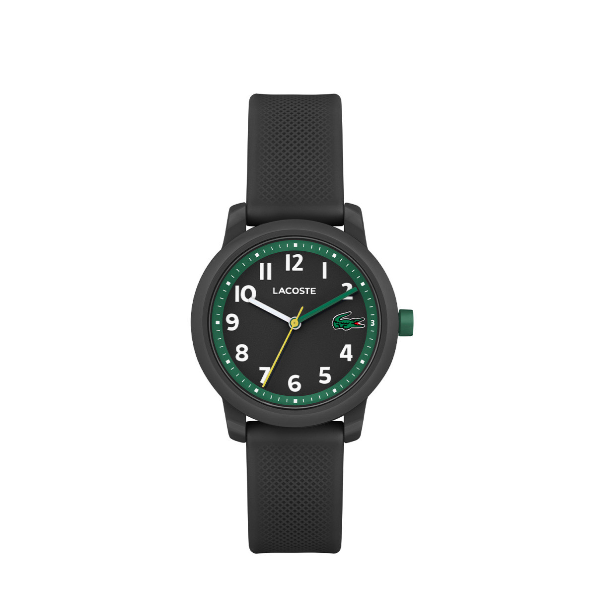 Lacoste 12.12 Kids LC2030042 zwart kinderhorloge met groene accenten en witte cijfers - Ø 32 mm