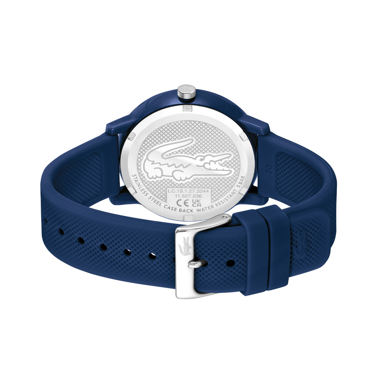 Lacoste 12.12 LC2011172 blauw herenhorloge met siliconen band - Ø 42 mm