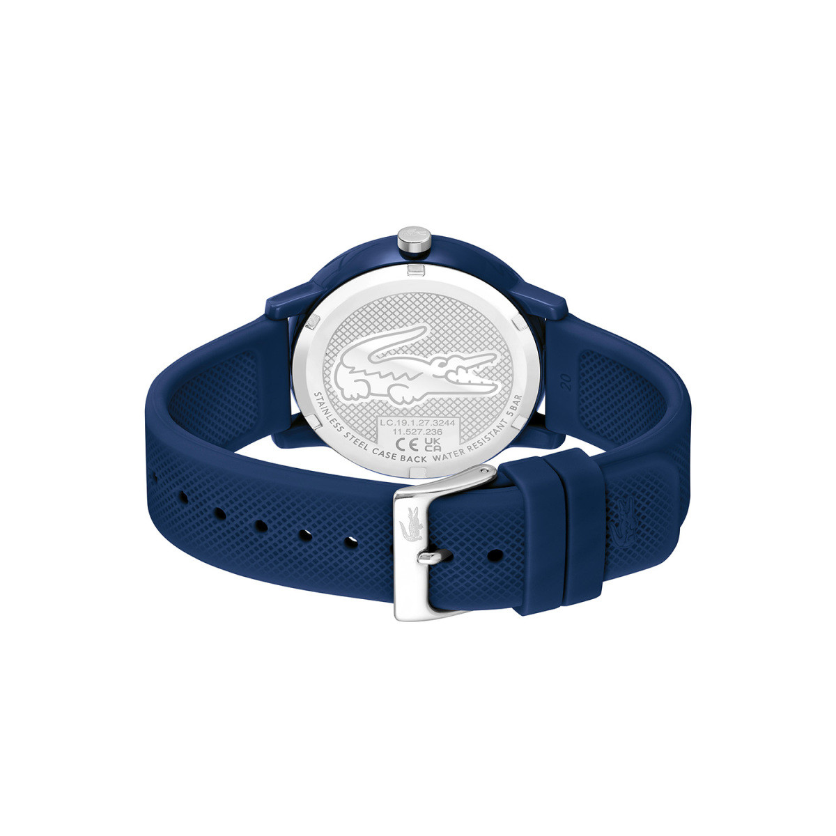 Lacoste 12.12 LC2011172 blauw herenhorloge met siliconen band - Ø 42 mm