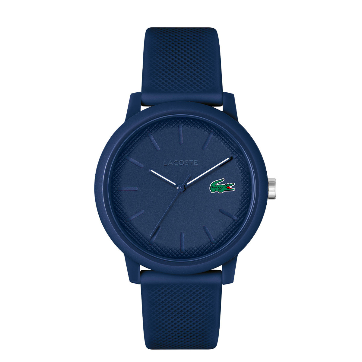 Lacoste 12.12 LC2011172 blauw herenhorloge met siliconen band - Ø 42 mm