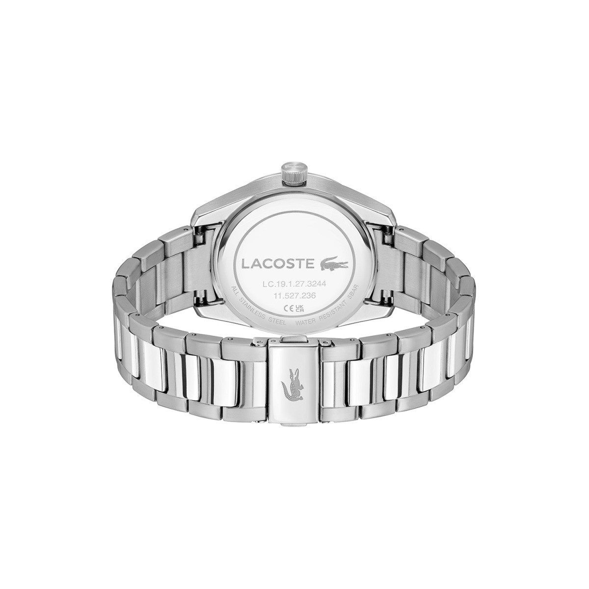 Lacoste Boston LC2011487 herenhorloge met groene bezel en stalen schakelband - Ø 39 mm