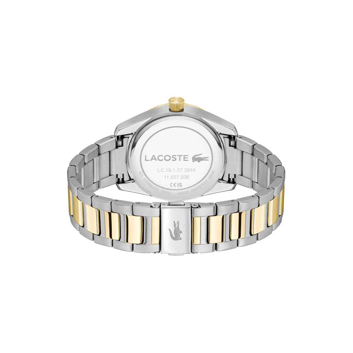 Lacoste Boston LC2011488 herenhorloge met bicolor schakelband en zwarte wijzerplaat - Ø 39 mm
