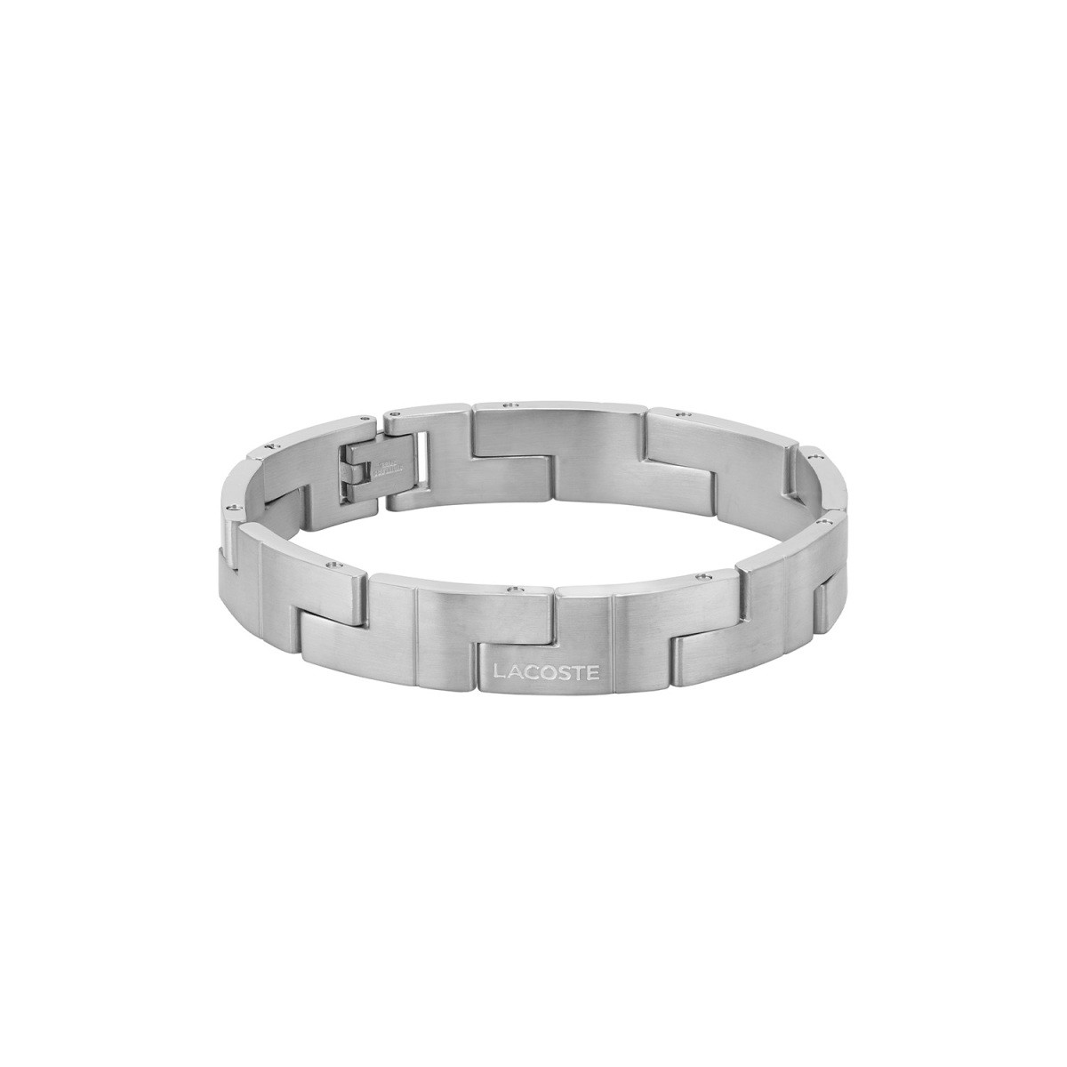 Lacoste Catena LCJ2040155 stalen herenarmband met geometrische schakels 10 mm breed - Lengte 19 cm