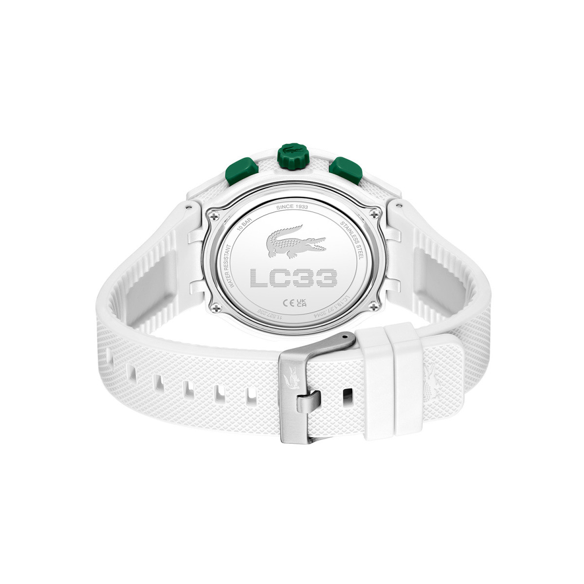Lacoste LC33 LC2011364 wit ana-digi horloge voor heren met groene subdials - Ø 45 mm