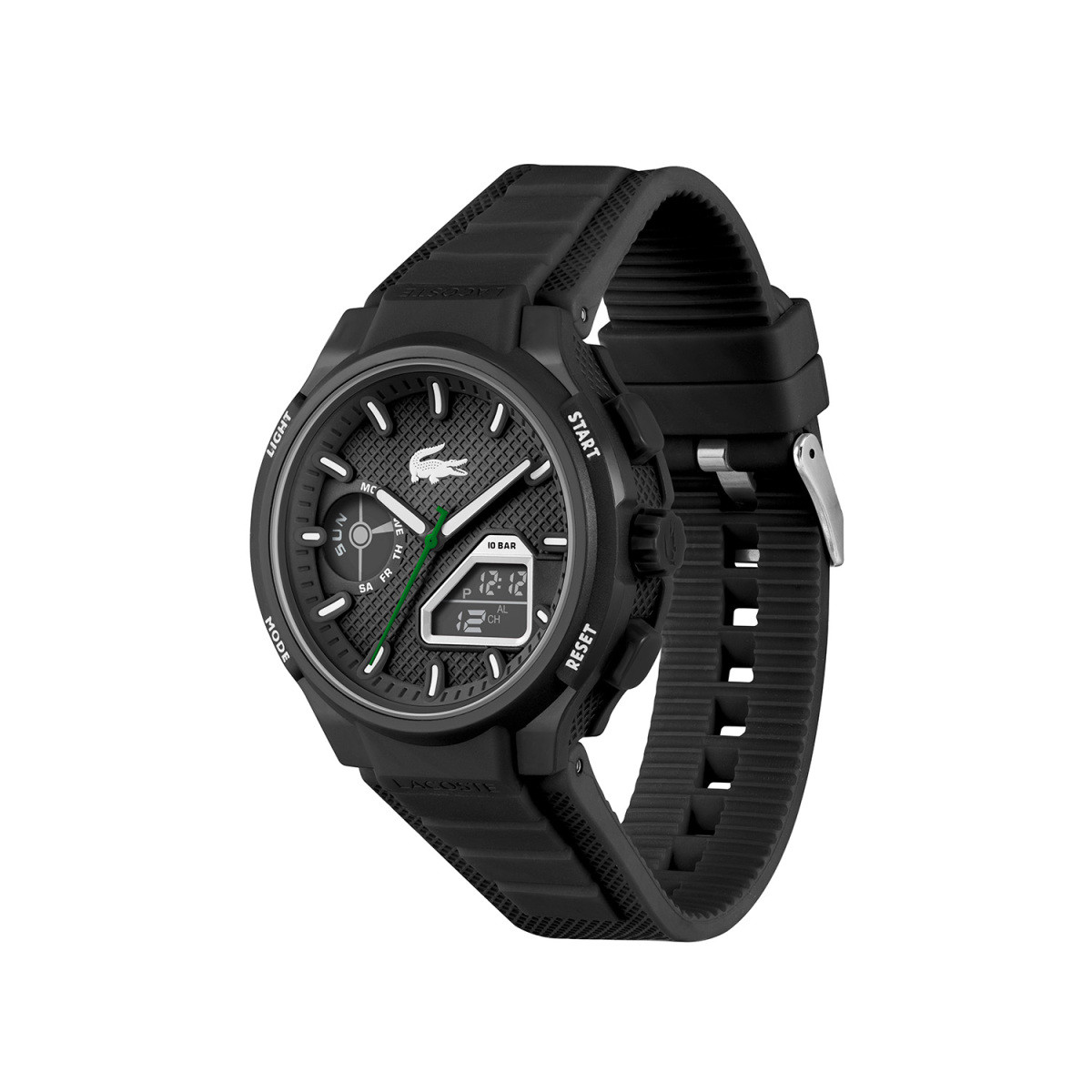 Lacoste LC33 LC2011365 zwart ana-digi horloge van siliconen voor heren - Ø 45 mm