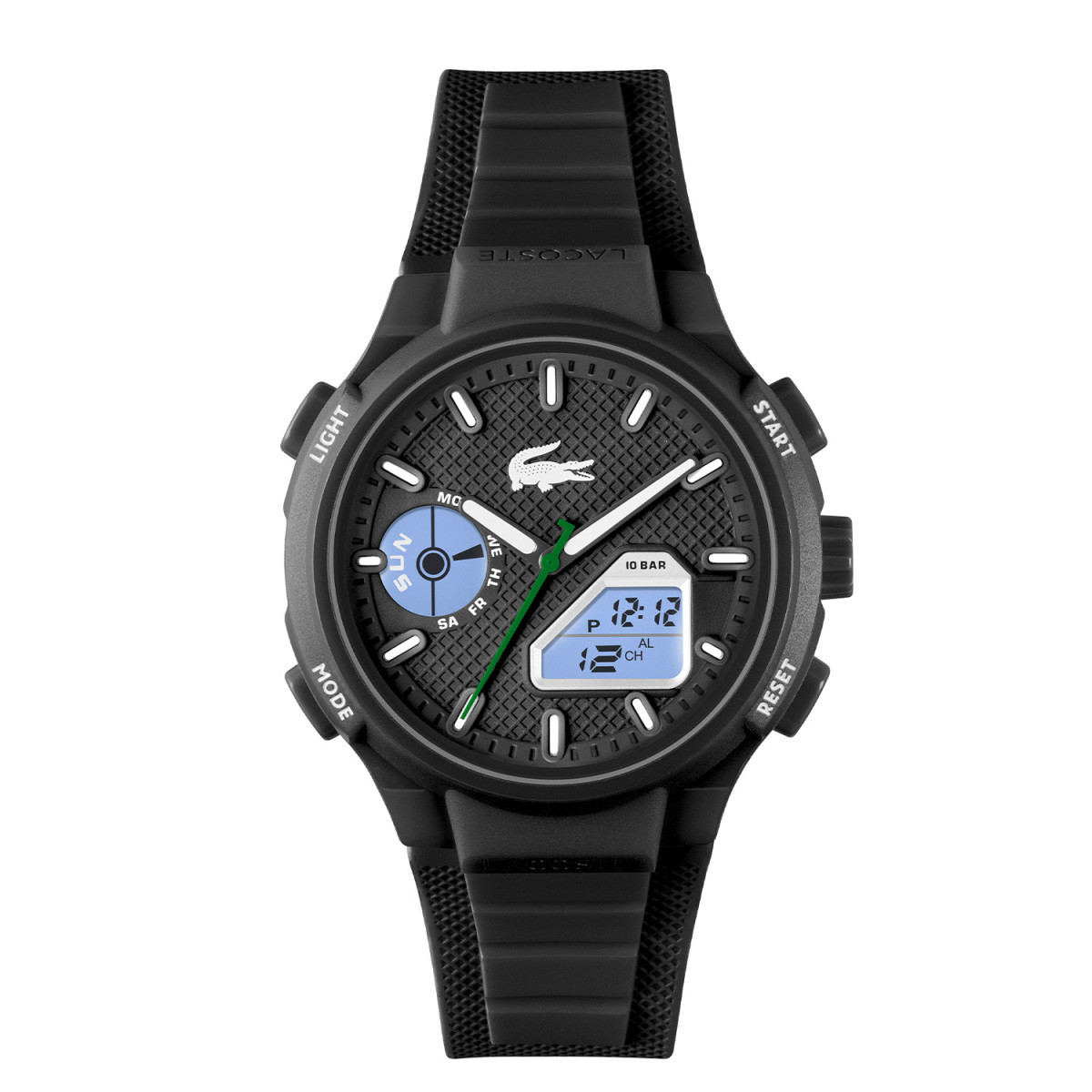Lacoste LC33 LC2011365 zwart ana-digi horloge van siliconen voor heren - Ø 45 mm