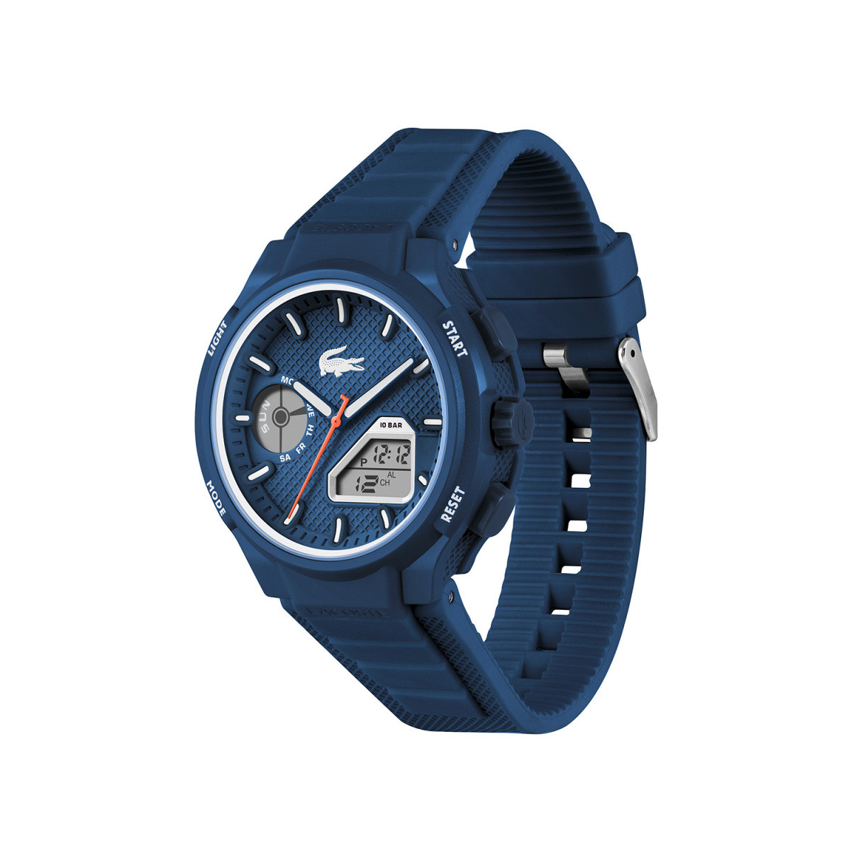 Lacoste LC33 LC2011370 blauw ana-digi horloge voor heren met siliconen band - Ø 45 mm