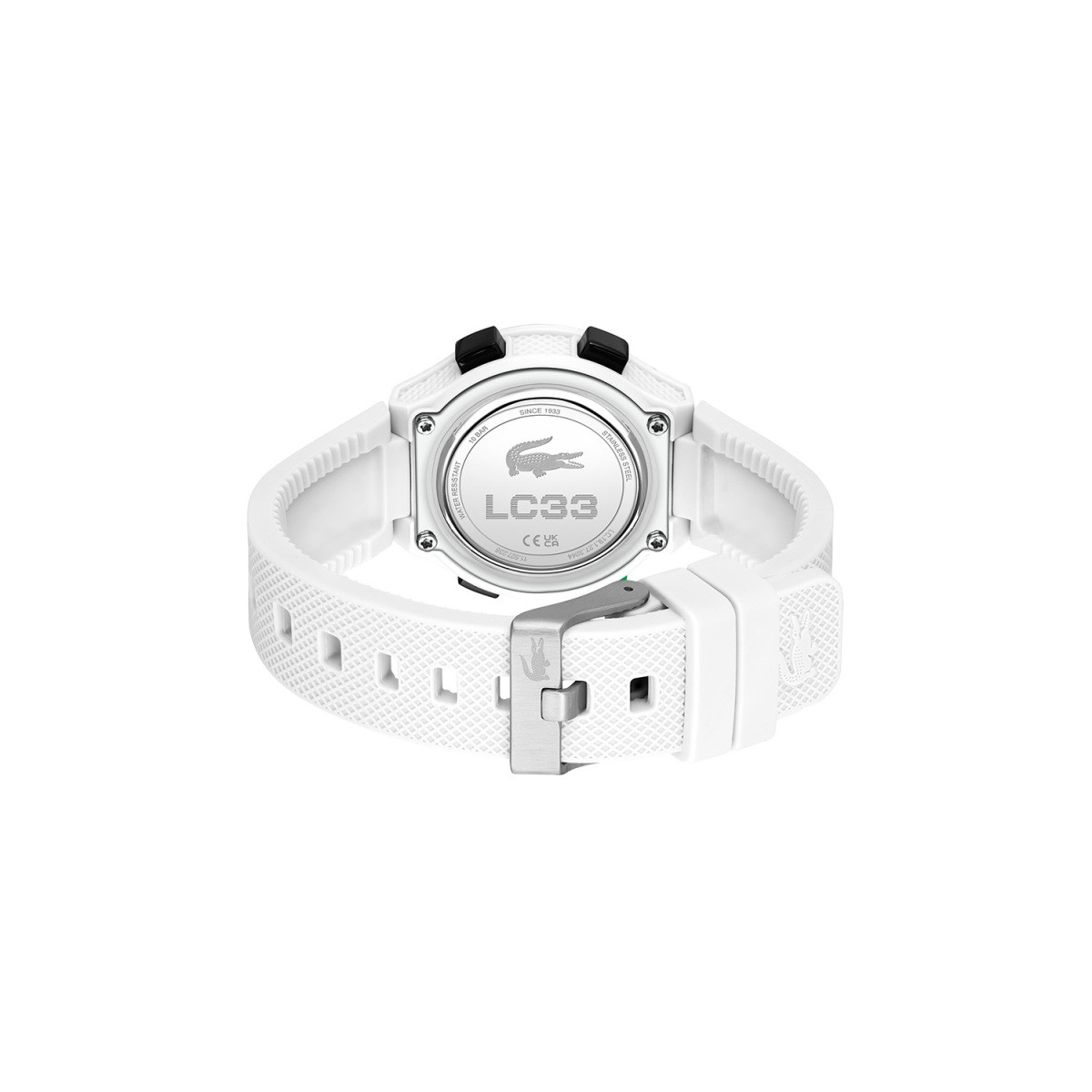 Lacoste LC33 LC2030064 wit kinderhorloge met digitale groene wijzerplaat - Ø 34 mm