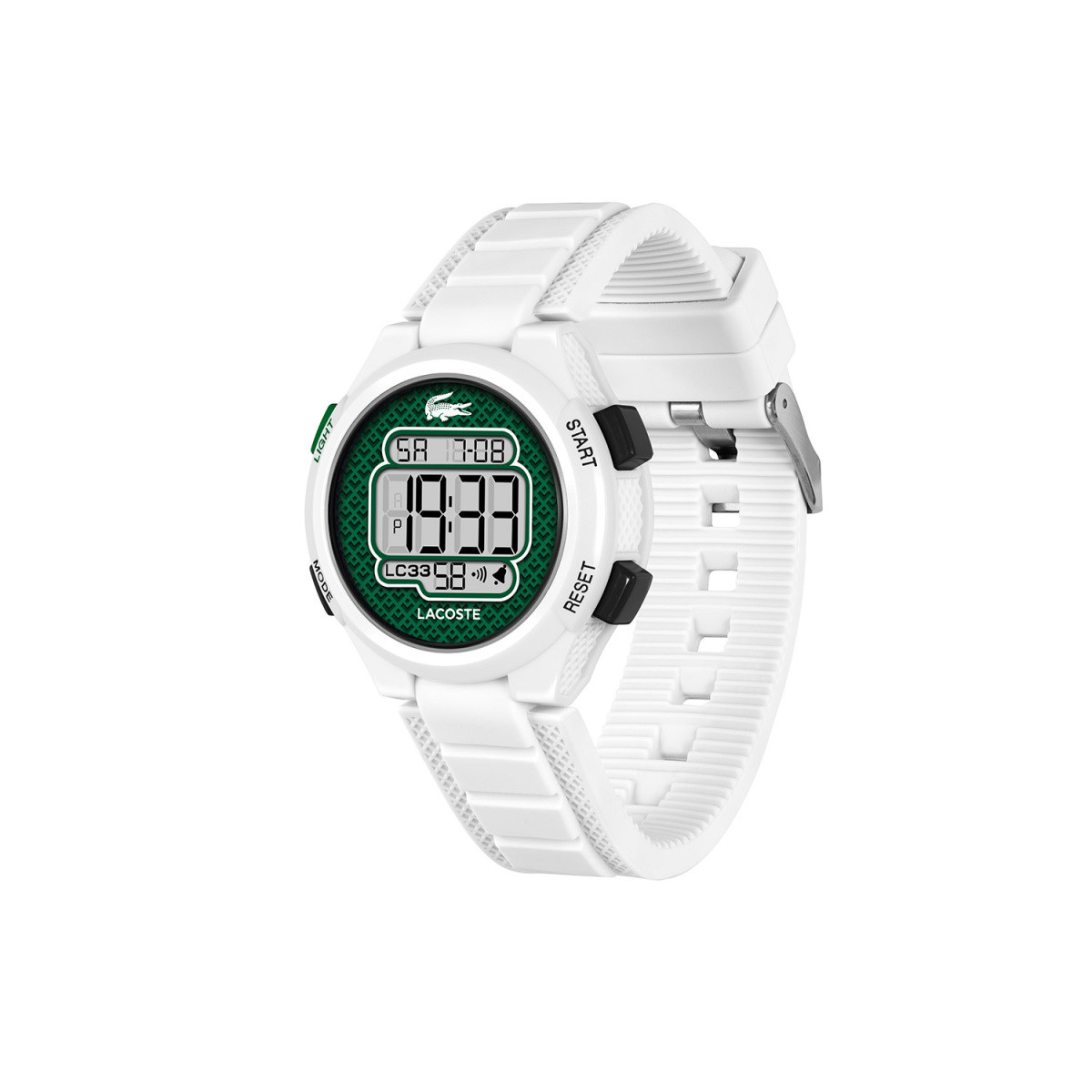 Lacoste LC33 LC2030064 wit kinderhorloge met digitale groene wijzerplaat - Ø 34 mm