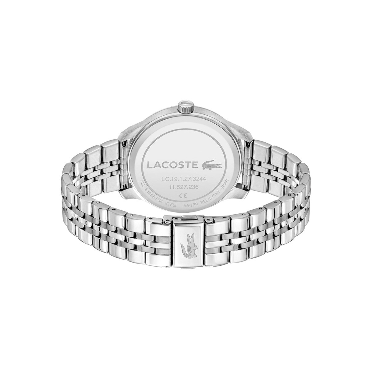 Lacoste Lisbon LC2011509 herenhorloge met groene wijzerplaat en stalen schakelband - Ø 42 mm