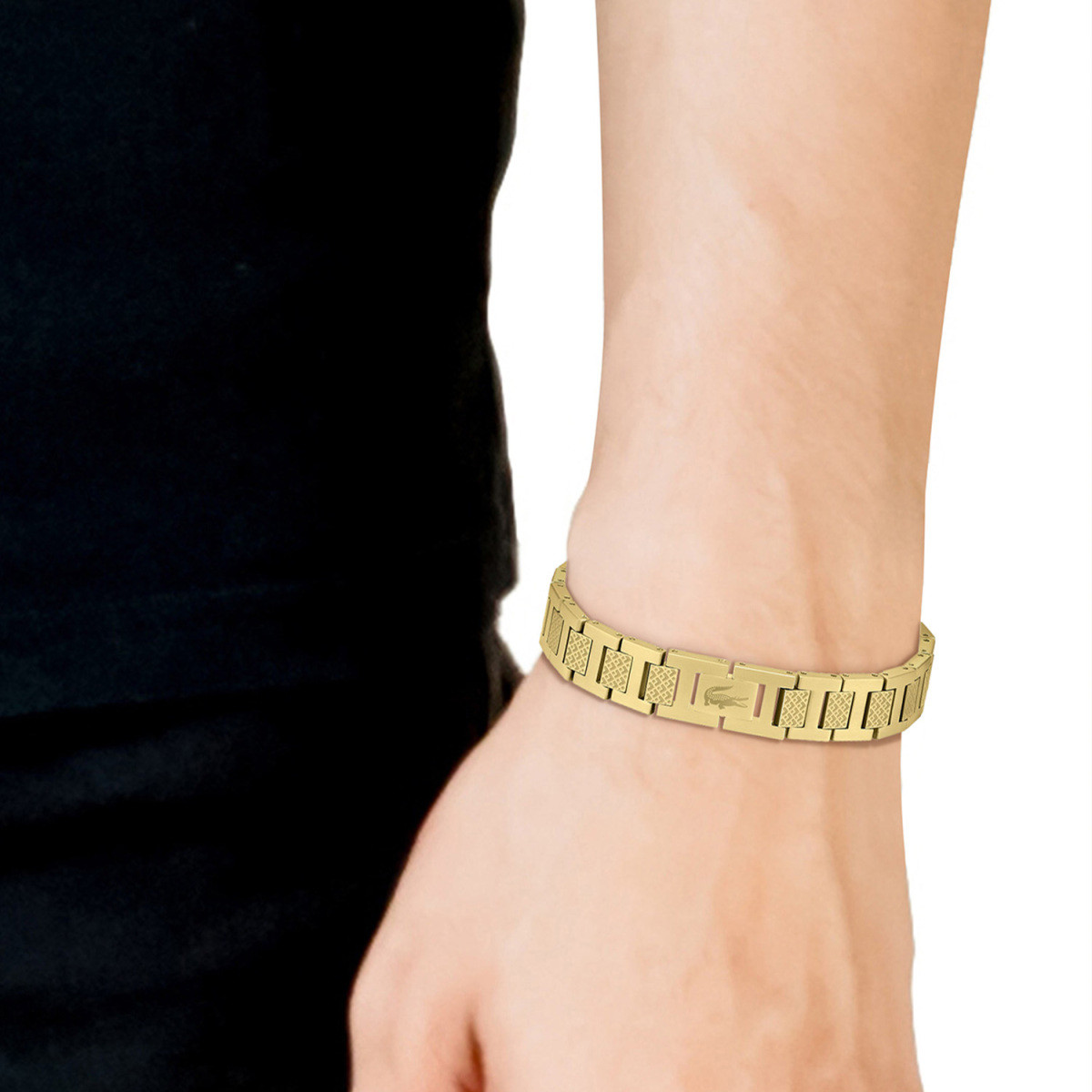 Lacoste Metropole LCJ2040120 goudkleurige schakelarmband voor heren 10 mm breed - Lengte 19 cm