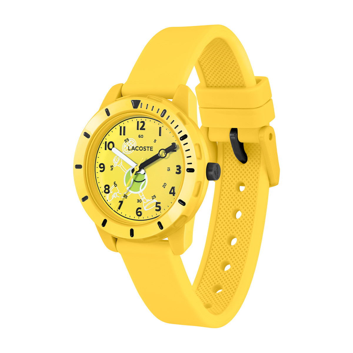 Lacoste Mini Tennis LC2030060 geel kinderhorloge met vrolijke groene tennisbal - Ø 32 mm