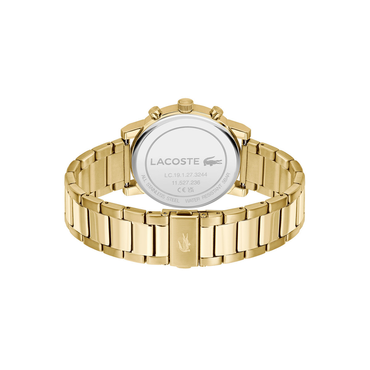 Lacoste Replay LC2011407 herenhorloge met goudkleurige schakels en zwarte wijzerplaat - Ø 44 mm