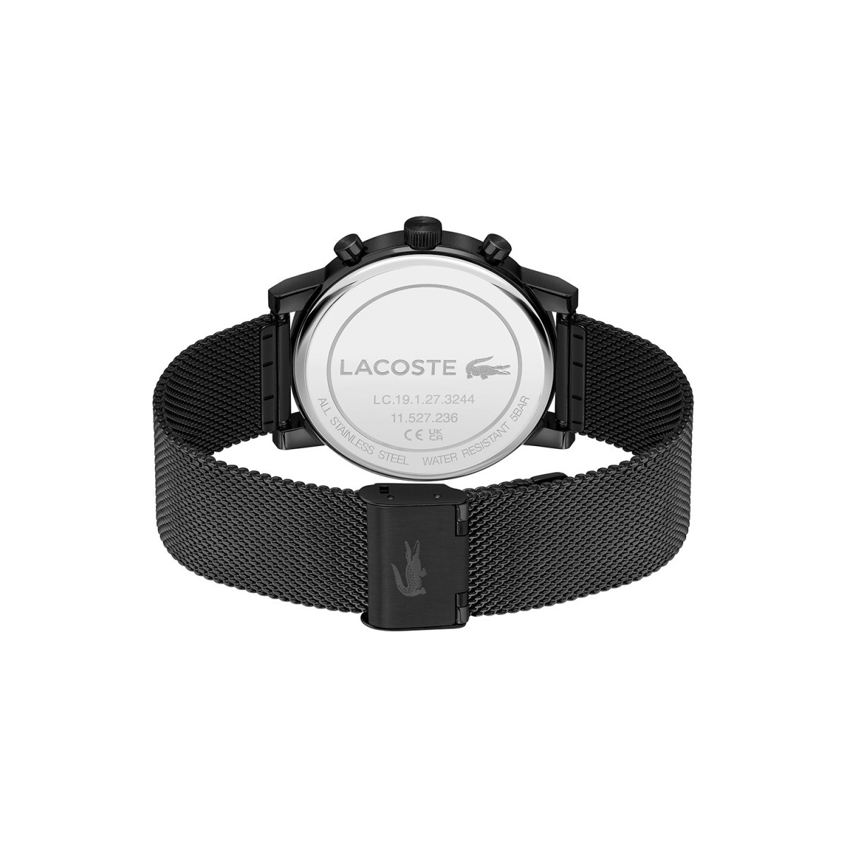 Lacoste Replay LC2011485 herenhorloge met zwarte mesh-band en goudkleurige wijzers - Ø 44 mm