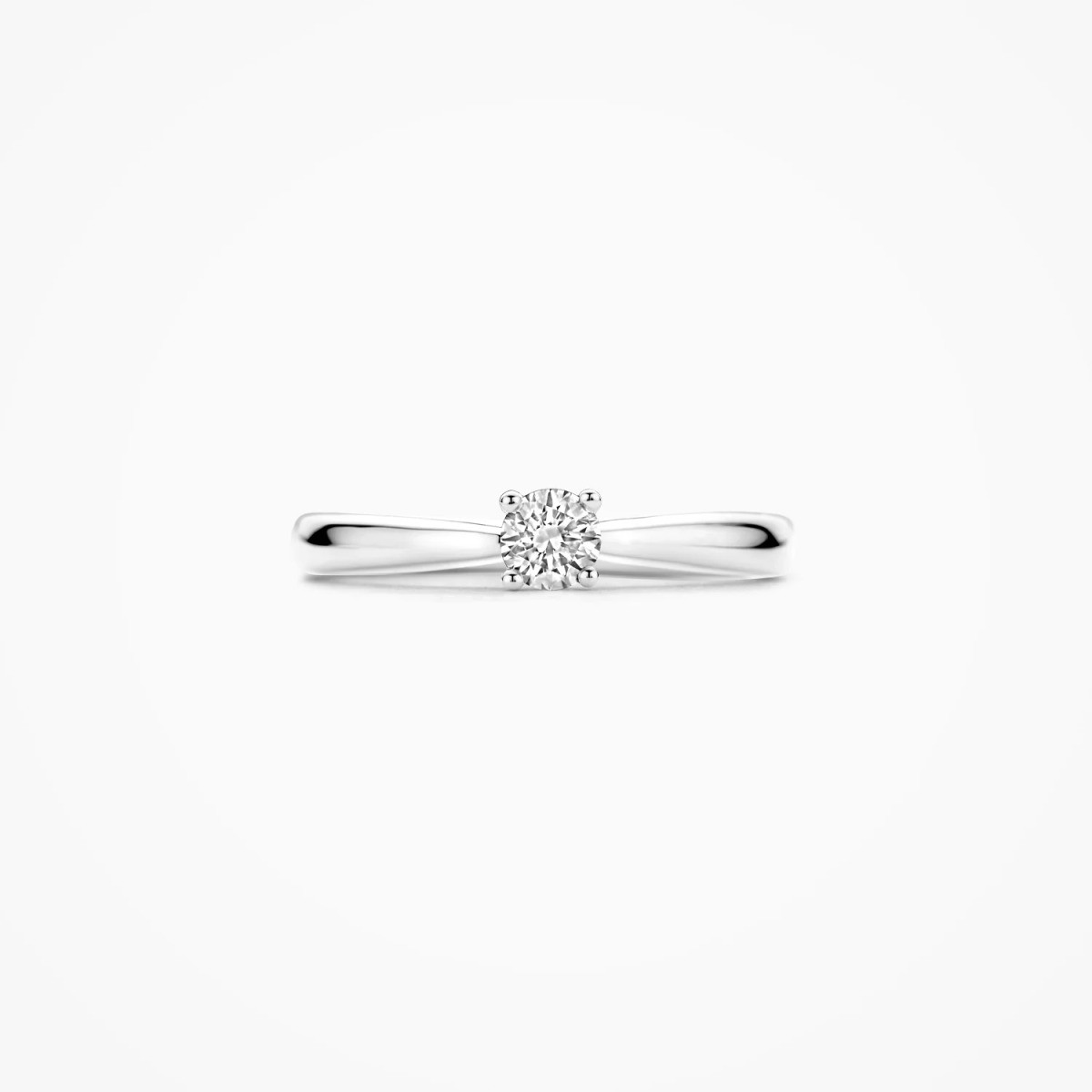 Blush Lab Diamonds LG1001W witgouden solitair ring met 0.25 crt lab grown diamant 4.1 mm breed