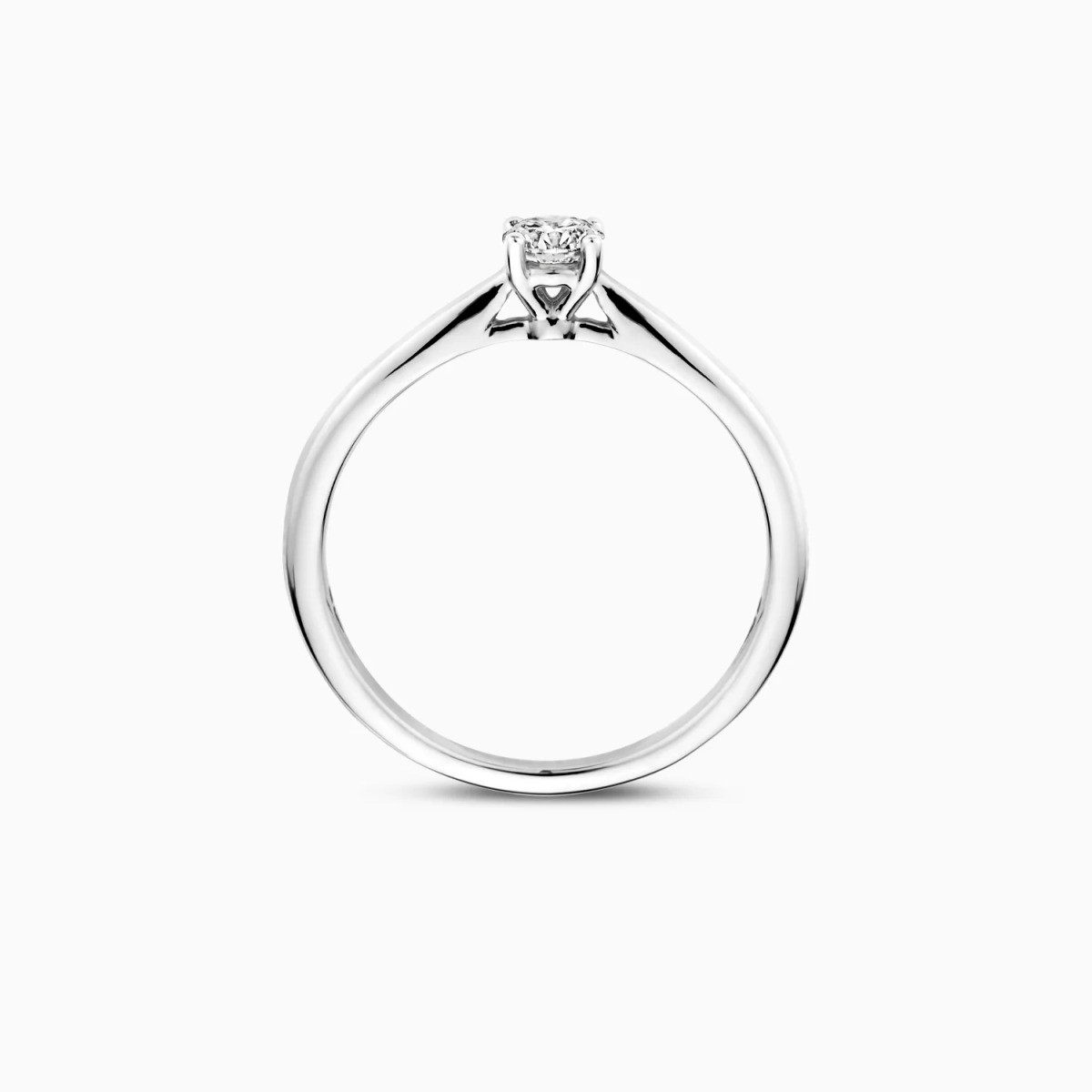Blush Lab Diamonds LG1001W witgouden solitair ring met 0.25 crt lab grown diamant 4.1 mm breed