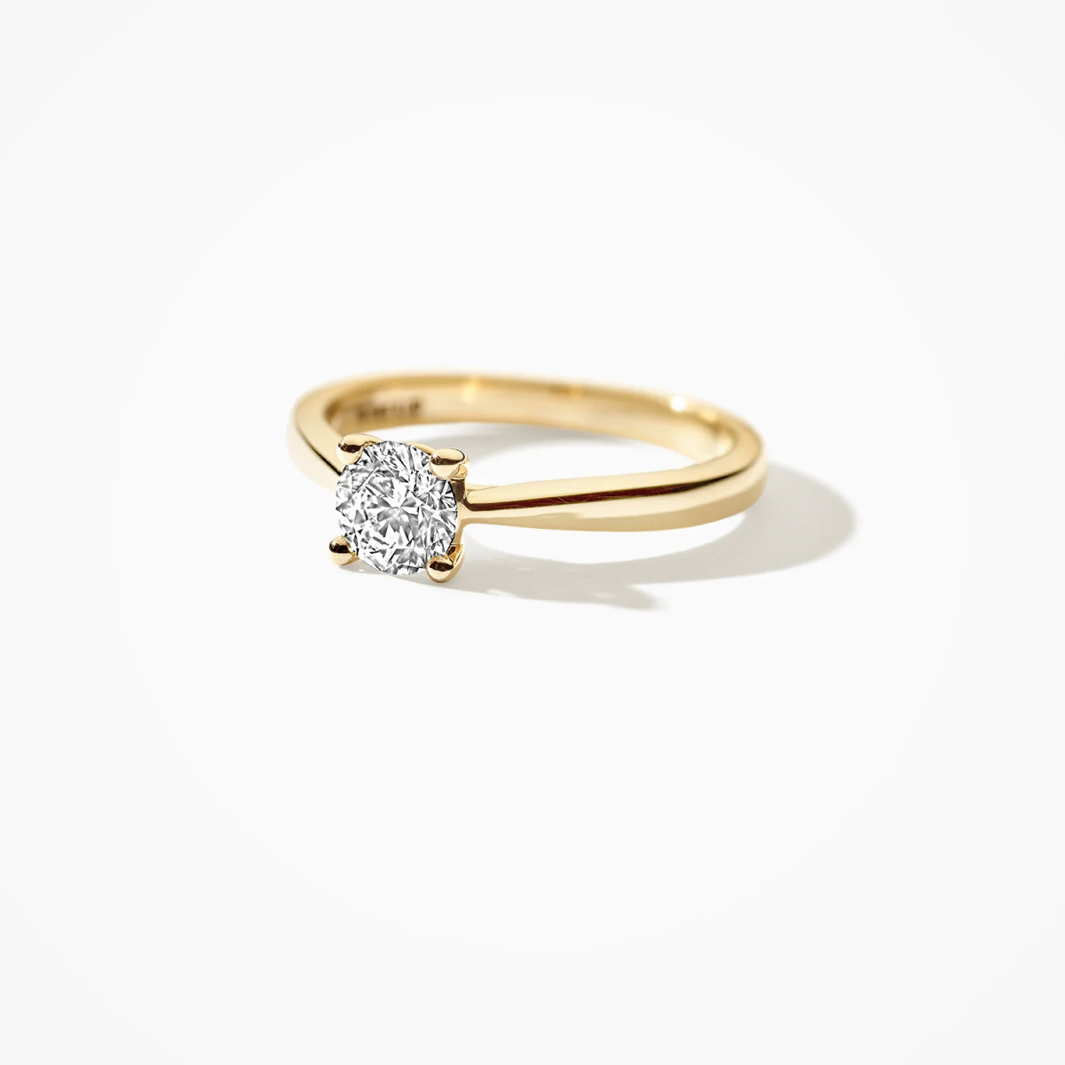 Blush Lab Diamonds LG1001Y gouden solitair ring met lab grown diamant 0.25 crt 4.1 mm breed