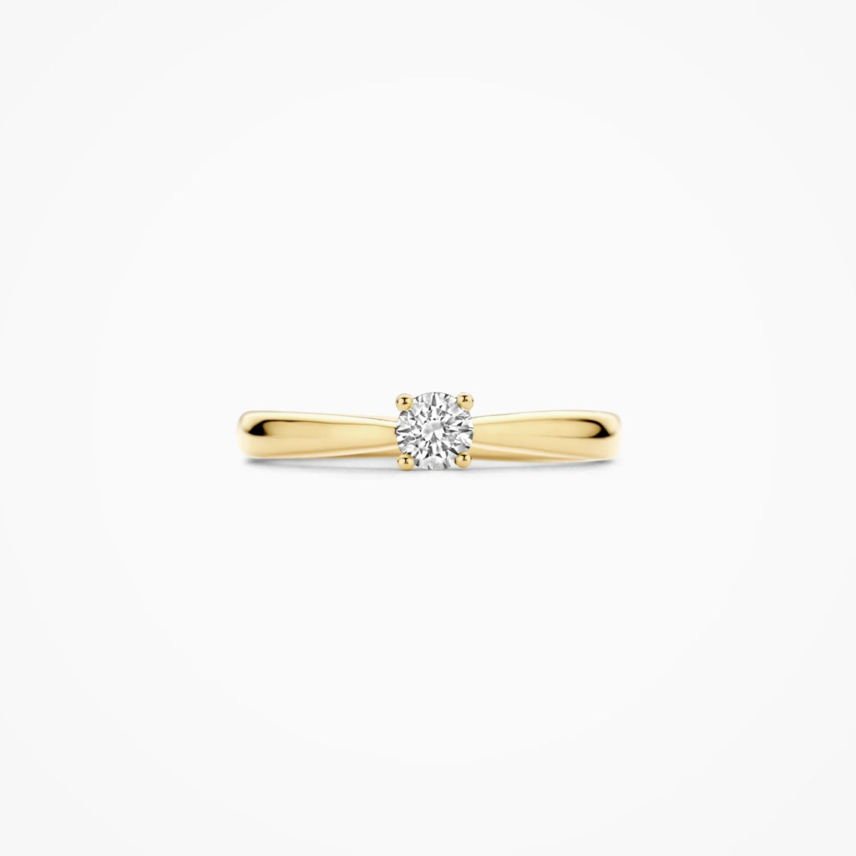 Blush Lab Diamonds LG1001Y gouden solitair ring met lab grown diamant 0.25 crt 4.1 mm breed