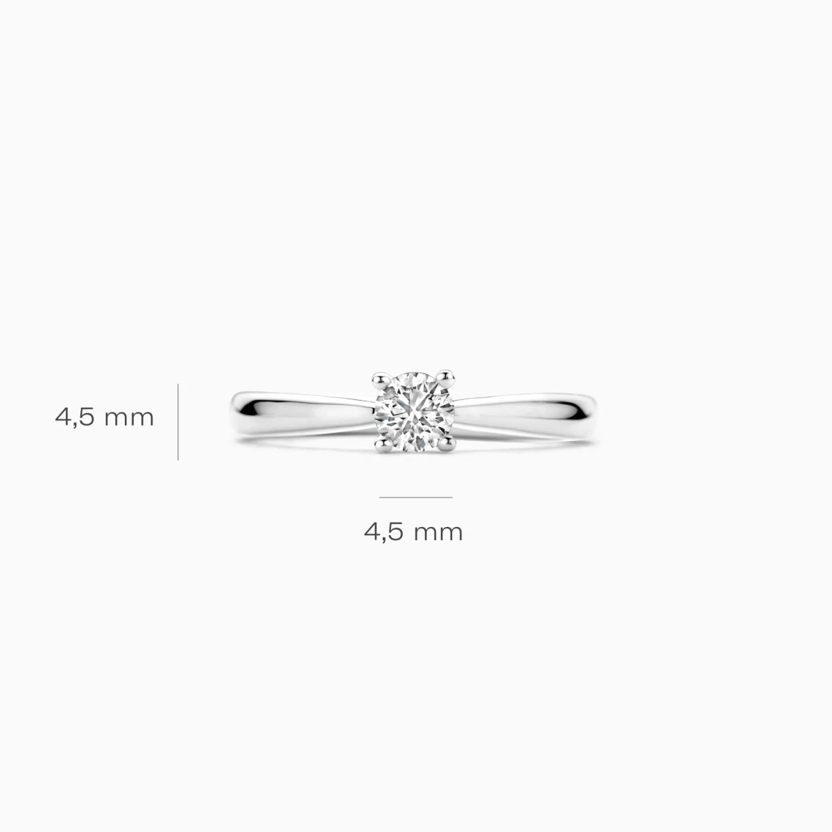 Blush Lab Diamonds LG1002W 14k witgouden ring met lab grown diamant 0.35 crt 4.5 mm breed