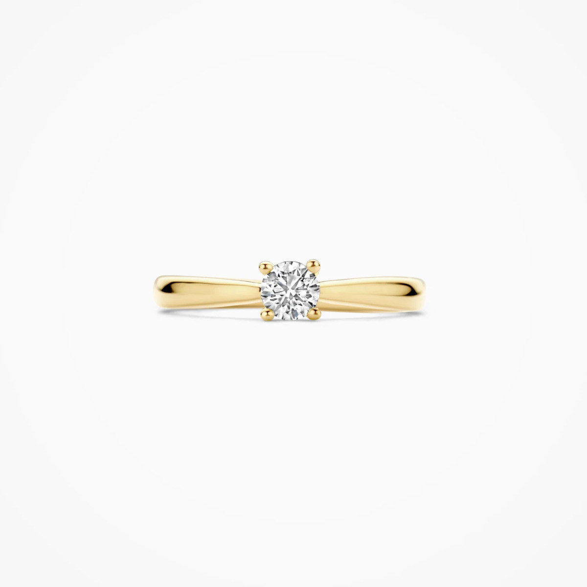 Blush Lab Diamonds LG1002Y gouden solitair ring met 0.35 crt lab grown diamant 4.5 mm breed