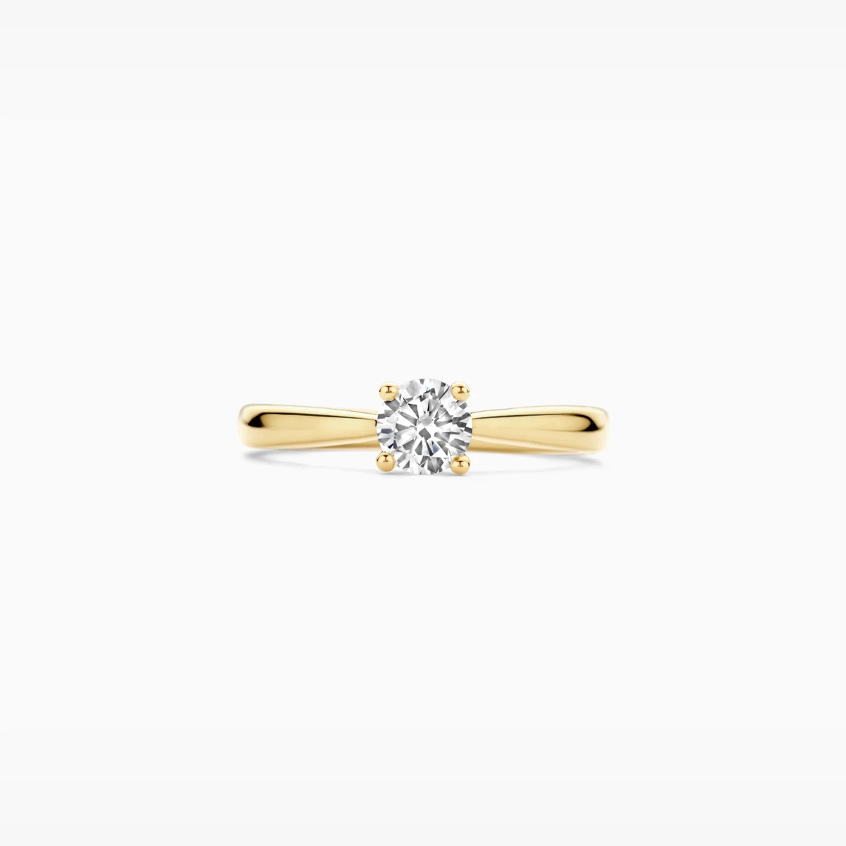 Blush Lab Diamonds LG1003Y gouden solitair ring met 0.45 crt lab grown diamant 5.1 mm breed