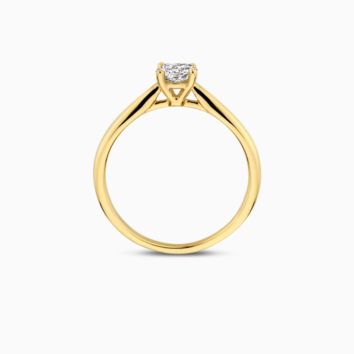 Blush Lab Diamonds LG1003Y gouden solitair ring met 0.45 crt lab grown diamant 5.1 mm breed