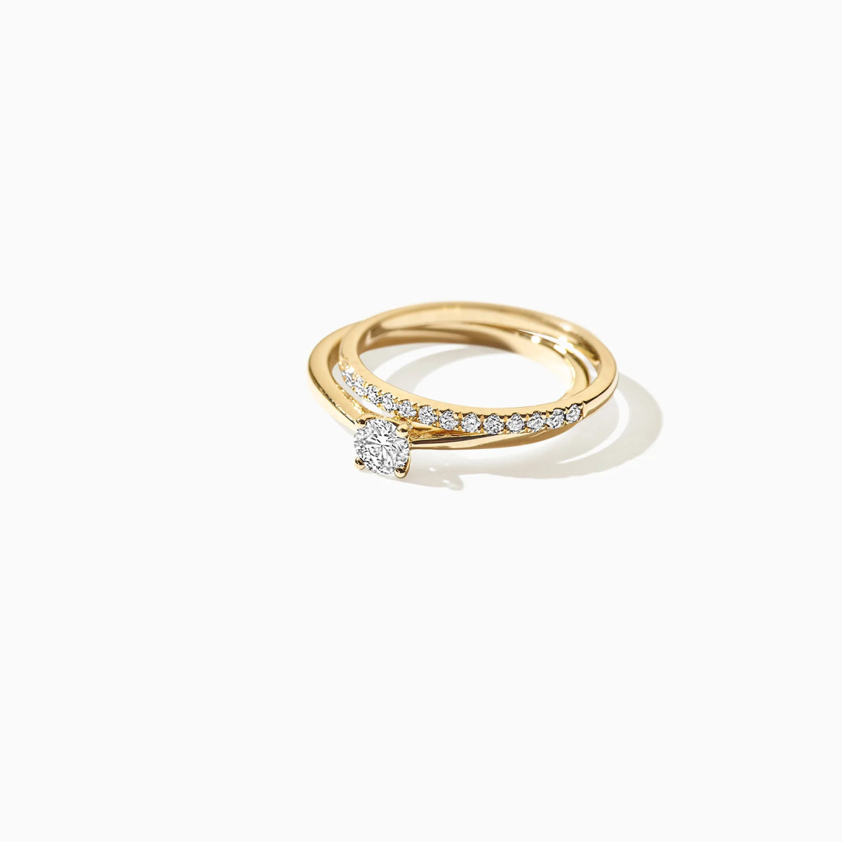 Blush Lab Diamonds LG1003Y gouden solitair ring met 0.45 crt lab grown diamant 5.1 mm breed