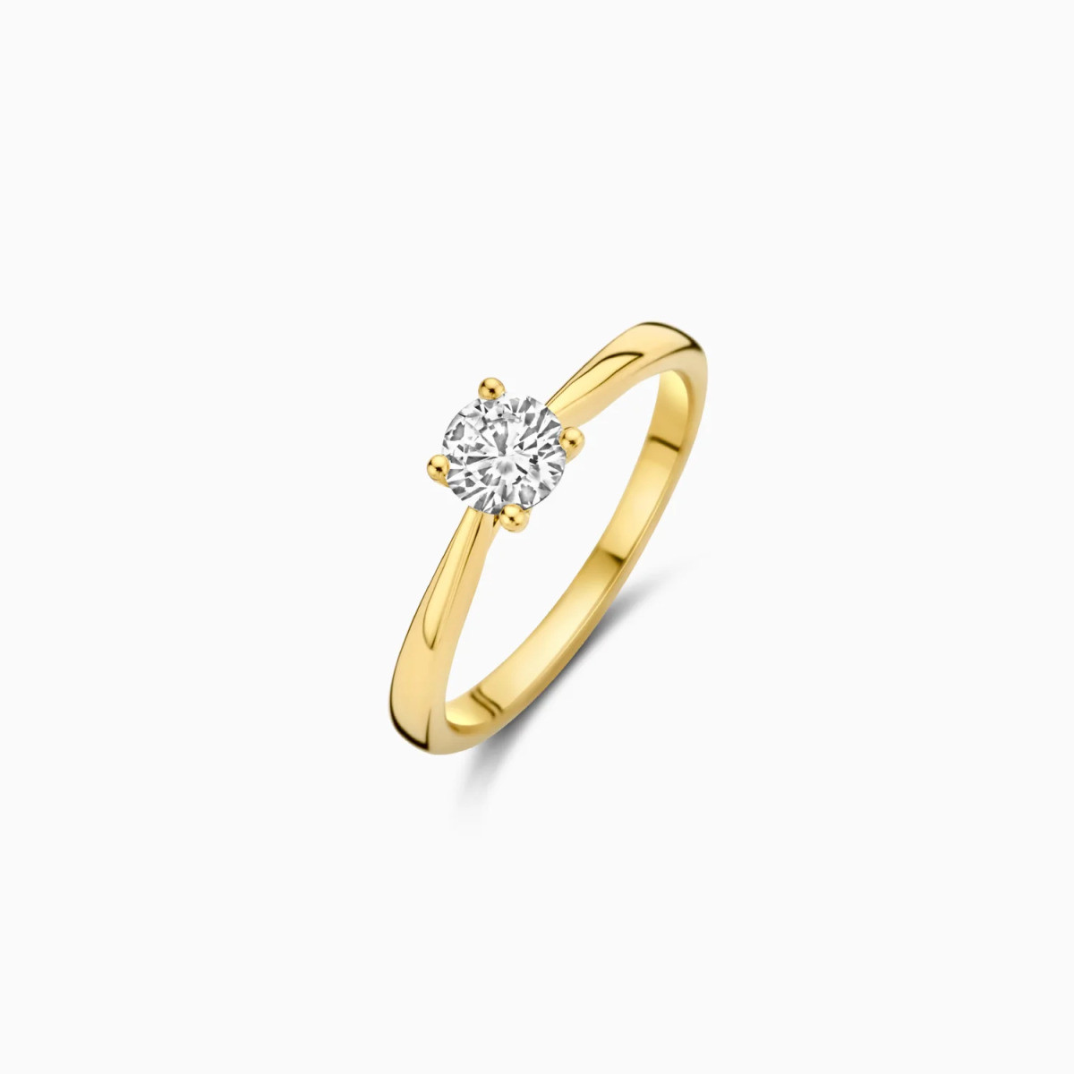 Blush Lab Diamonds LG1003Y gouden solitair ring met 0.45 crt lab grown diamant 5.1 mm breed