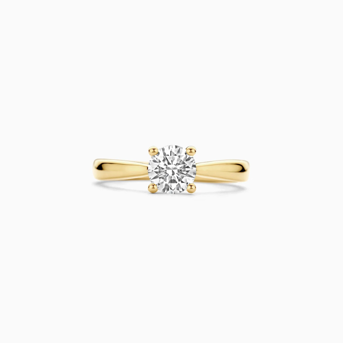 Blush Lab Diamonds LG1005Y gouden solitair ring met ronde lab diamant 1.00 crt 6.3 mm breed