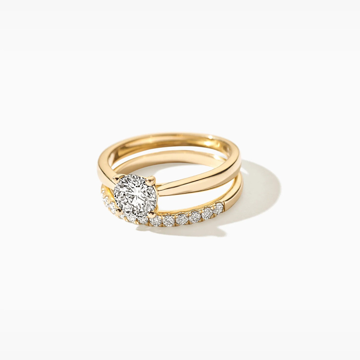 Blush Lab Diamonds LG1005Y gouden solitair ring met ronde lab diamant 1.00 crt 6.3 mm breed
