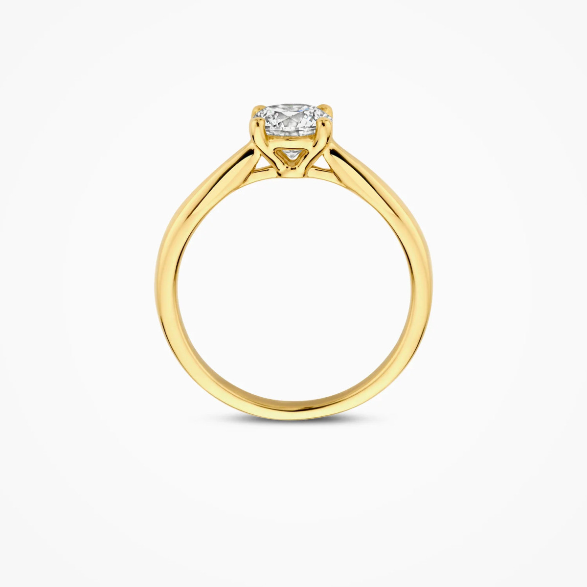 Blush Lab Diamonds LG1005Y gouden solitair ring met ronde lab diamant 1.00 crt 6.3 mm breed