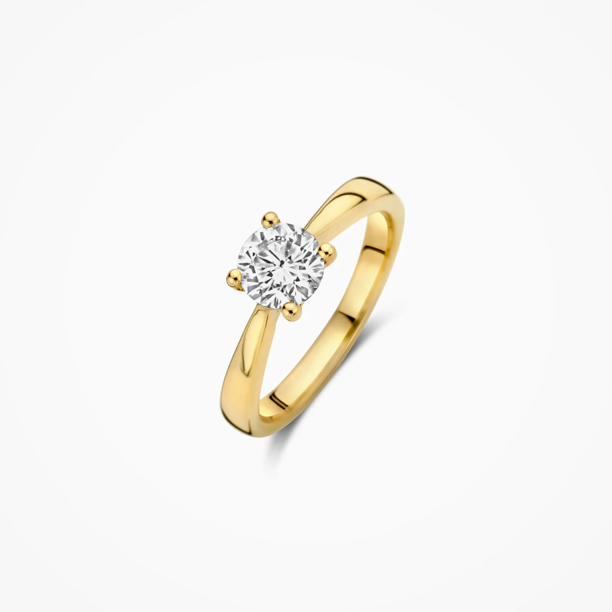 Blush Lab Diamonds LG1005Y gouden solitair ring met ronde lab diamant 1.00 crt 6.3 mm breed